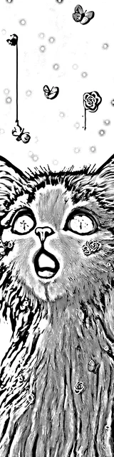 Free colorable bookmarks of a shocked cat